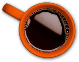 Vermont Coffee Room orange coffee cup